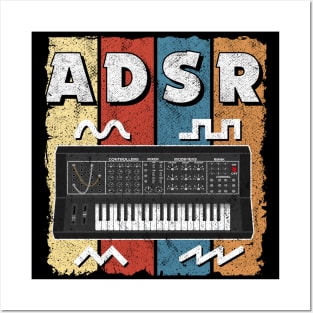 ADSR Vintage Analog Synthesizer Gift Retro Synths Posters and Art